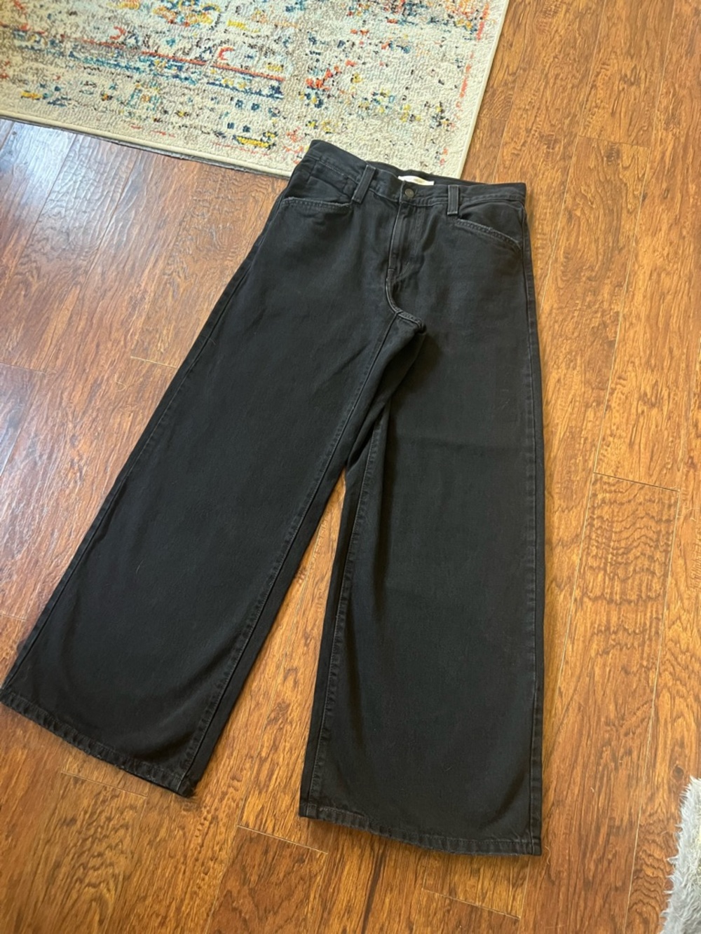 Levi's '94 Baggy Wide Leg Jeans Women's 28x31 Washed Black Relaxed Denim